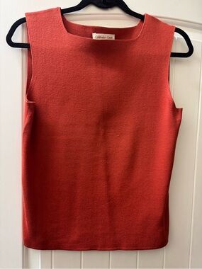 Coldwater Creek Sleeveless Tank in Deep Coral Red
